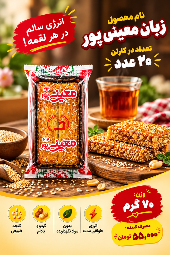 شیرینی زبان ۷۰ گرمی معینی پور